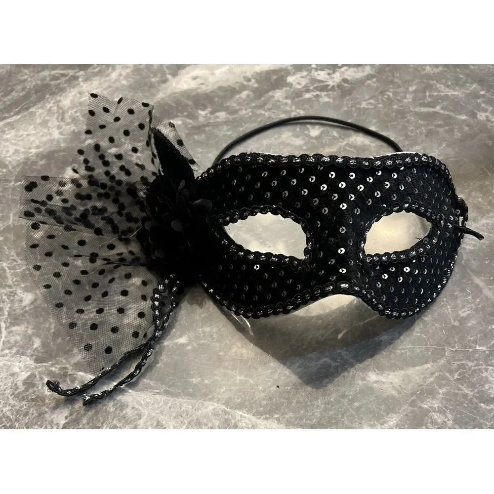 Black Noir Masquerade Costume Mask, One Size, New
